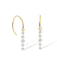 floating diamond line earrings