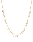 18k yellow gold + white diamonds (1.0ct) brilliant-cut round diamond fringe necklace