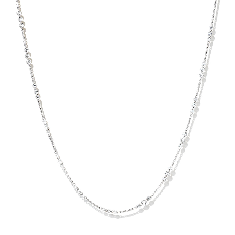 14k white gold (1.7ct) brilliant-cut round diamond necklace