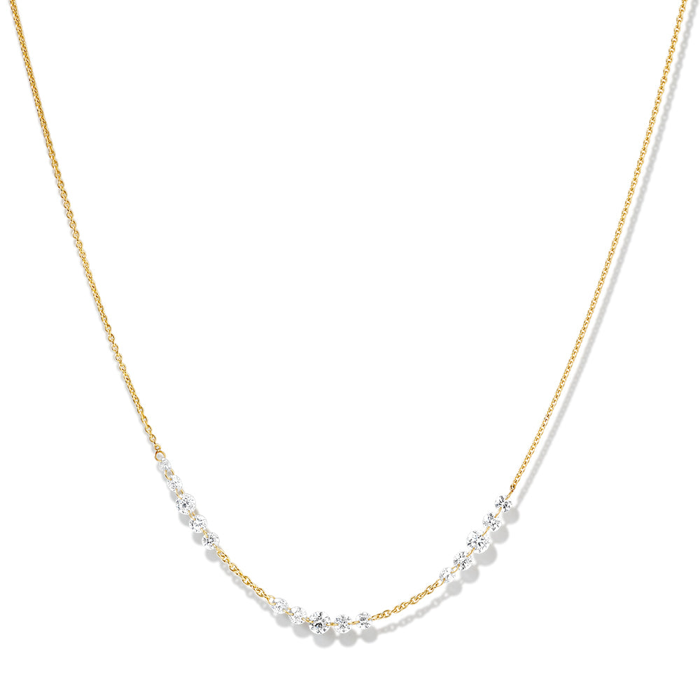 3-line (17&quot;) floating diamond line necklace