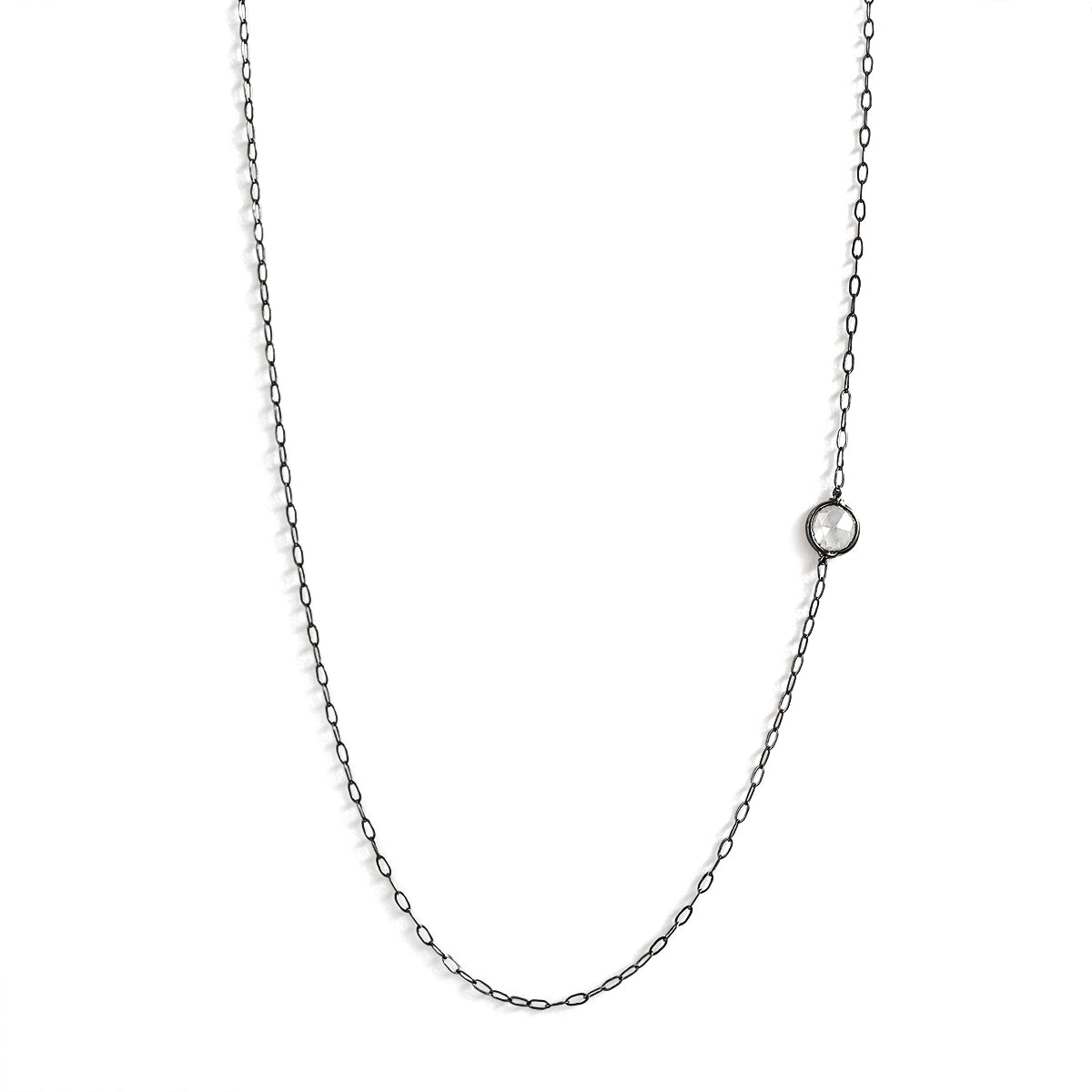 Simple silver deals necklace with diamond