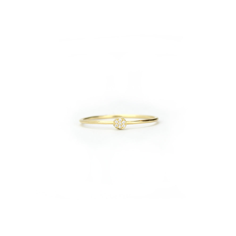 18k yellow gold / dot pavé totem stacking rings