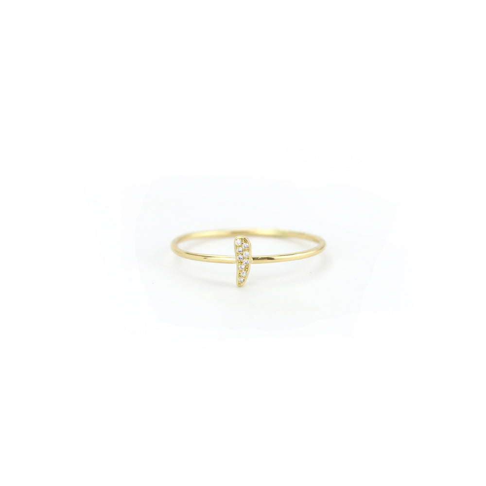 18k yellow gold / spear pavé totem stacking rings