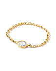 18k yellow gold simple diamond chain ring