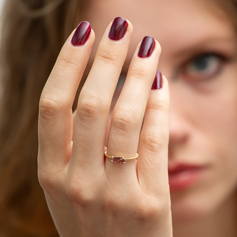 portrait-cut sapphire stacking rings