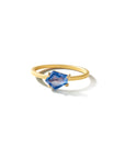 blue/0.76 portrait cut sapphire stacking ring