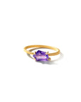 violet/0.89 portrait cut sapphire stacking ring