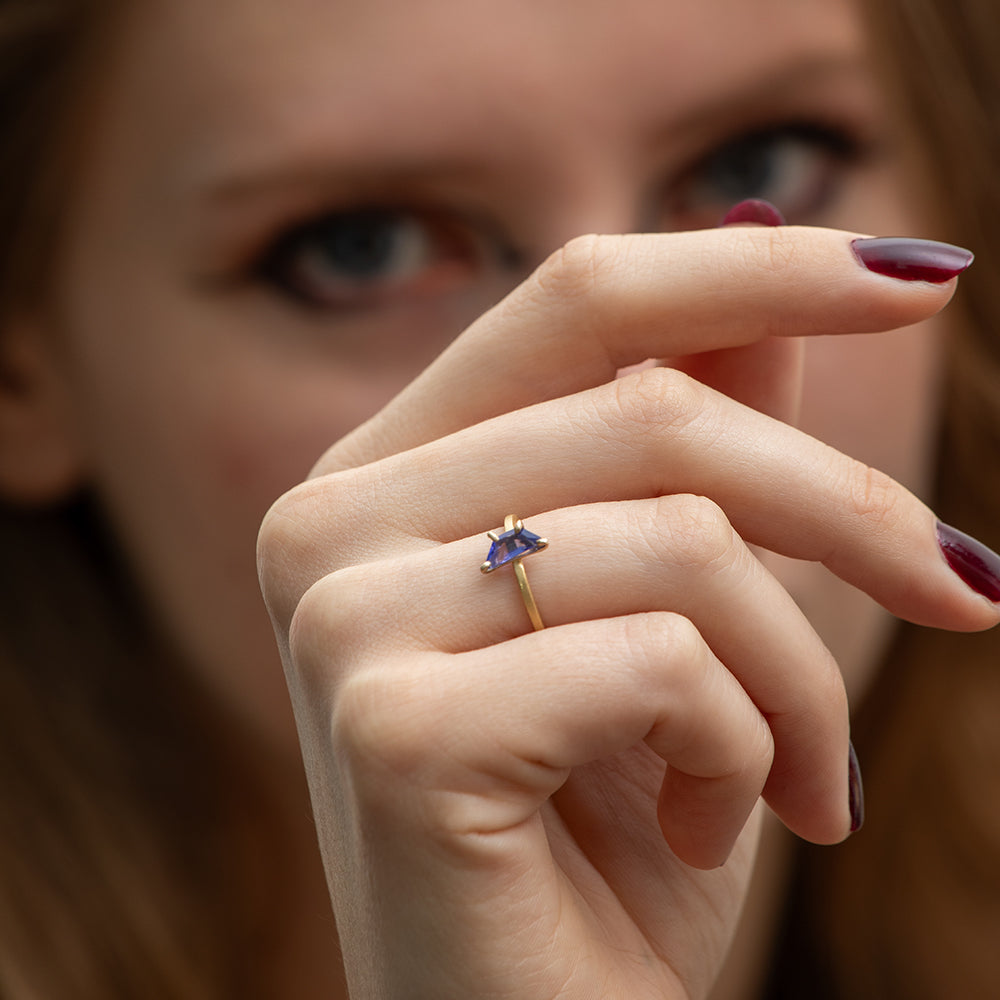 geo tanzanite stacking ring