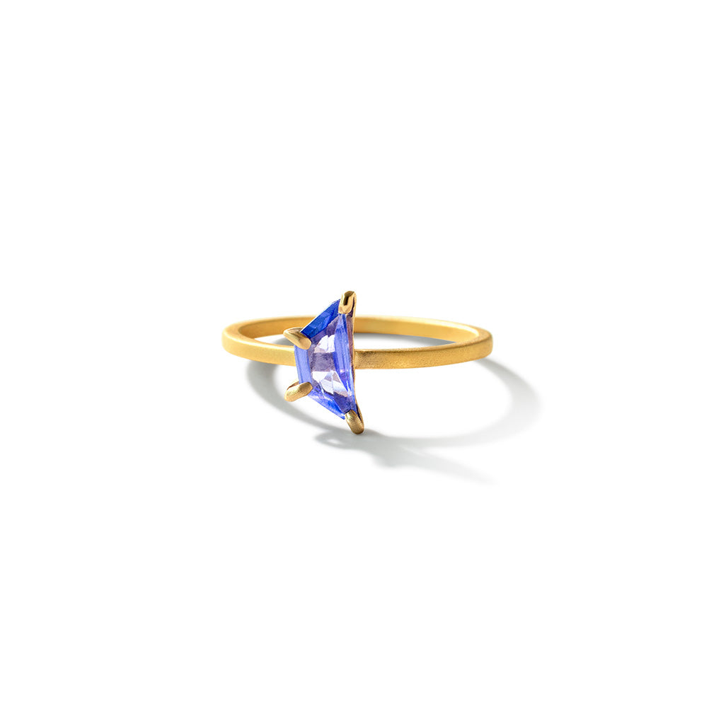 geo tanzanite stacking ring