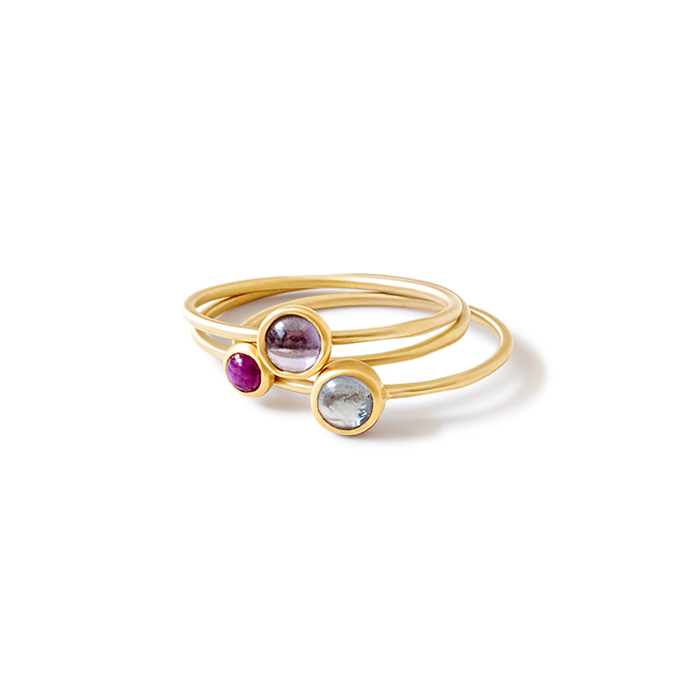 cabuchon sapphire stacking rings