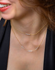 floating diamond line necklace