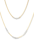 floating diamond line necklace