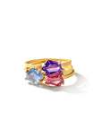 portrait cut sapphire stacking ring