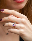 portrait cut sapphire stacking ring